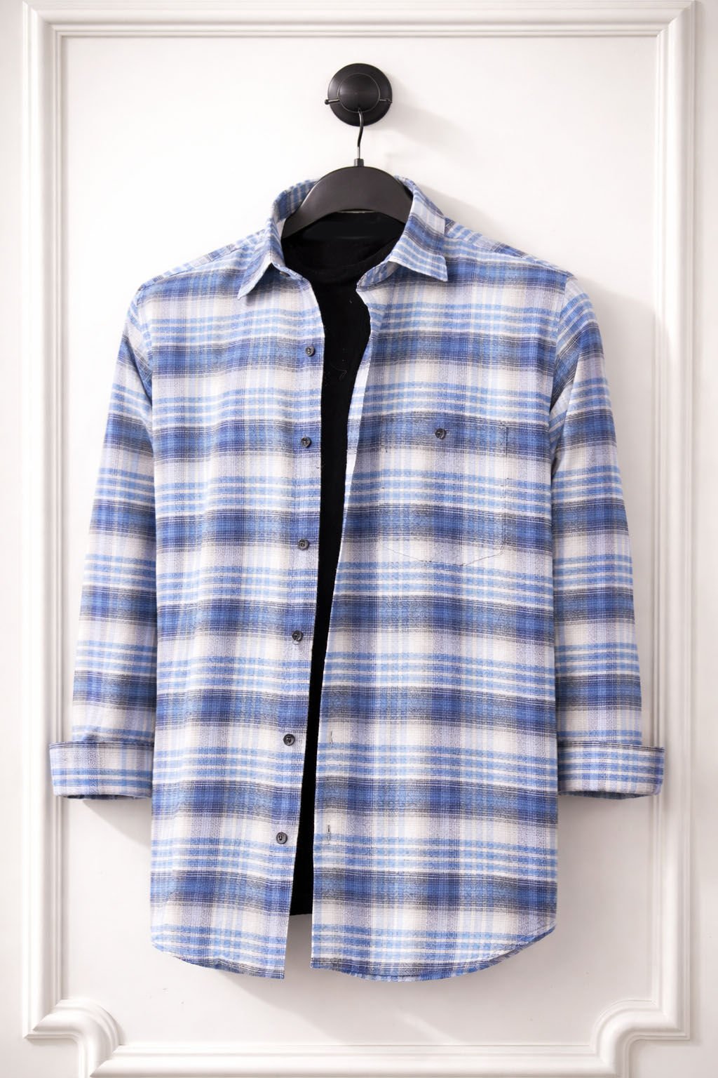 Varetta Erkek Mavi Kışlık Gömlek Kareli Klasik Kesim