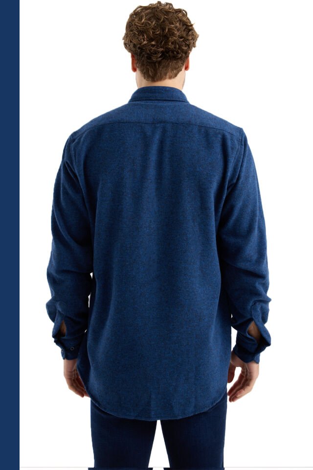 Varetta Parlament Mavi Erkek Kalın Kışlık Oduncu Gömlek – Çift Cepli Rahat Kalıp