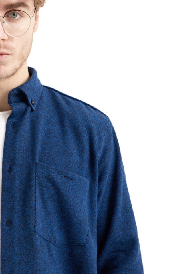 Varetta Parlament Mavi Erkek Kalın Kışlık Oduncu Gömlek – Çift Cepli Rahat Kalıp