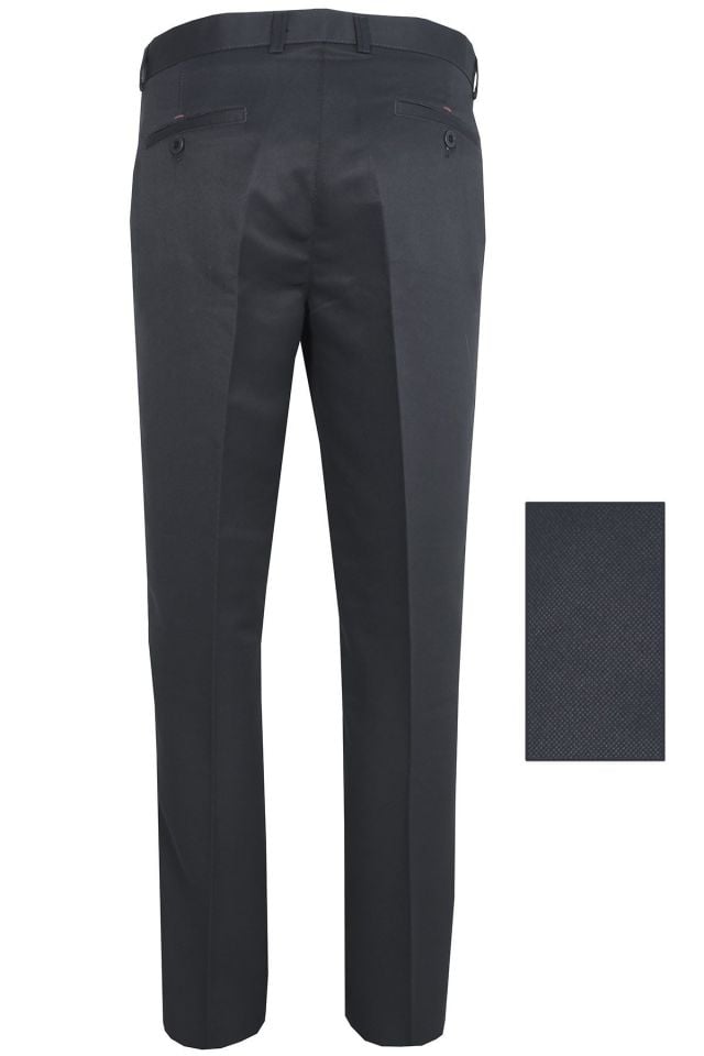 Varetta Erkek  Lacivert Klasik Kesim Armürlü Keten Pantolon