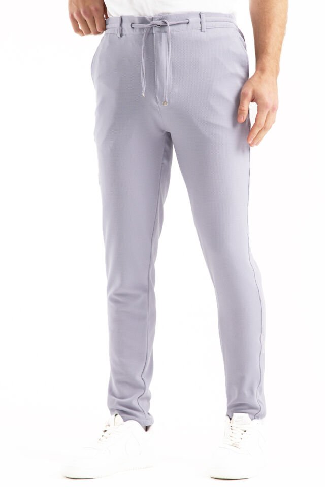 Varetta Erkek Yazlık Leylak Gri Jogger Pantolon – Lastikli Bel, Likralı, Regular Fit