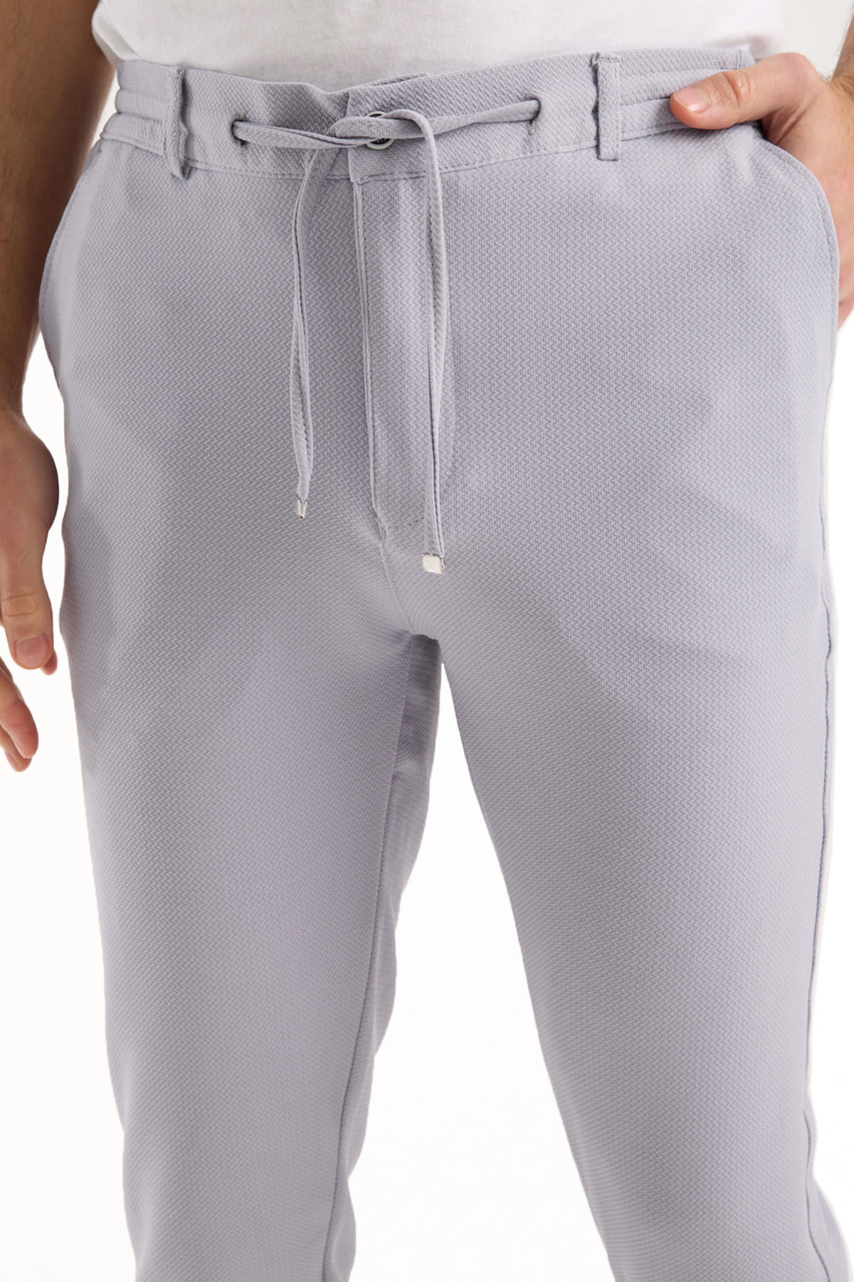 Varetta Erkek Yazlık Leylak Gri Jogger Pantolon – Lastikli Bel, Likralı, Regular Fit