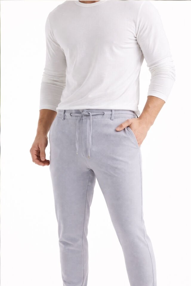 Varetta Erkek Gri Jogger Pantolon  Lastikli Bel Likralı Regular Fit