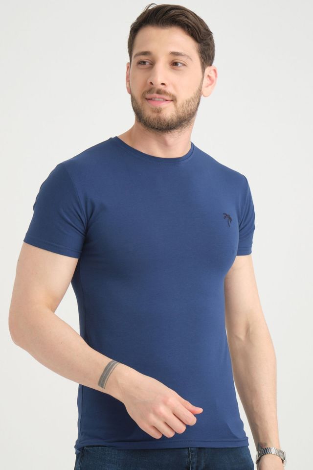 Varetta Erkek Lacivert Bisiklet Yaka Kısa Kollu T shirt