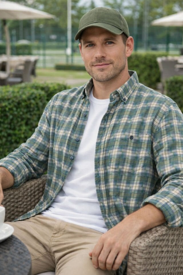 Varetta Erkek Yeşil Kışlık Gömlek Kareli Yünlü Cepli Geniş Kesim