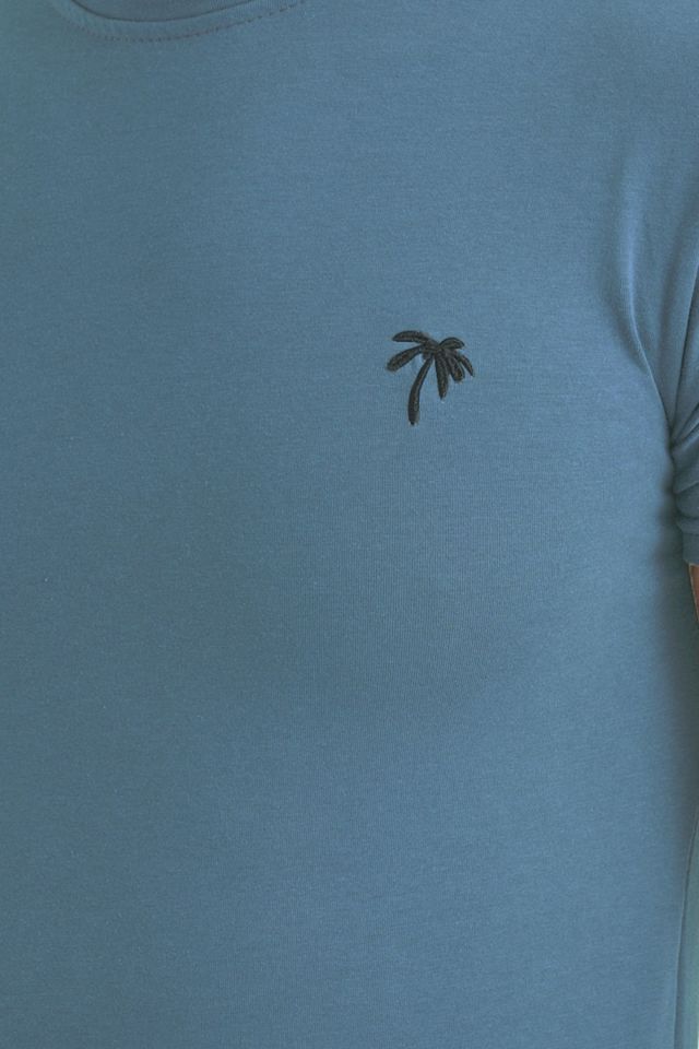 Varetta Erkek Soft Mavi Bisiklet Yaka Kısa Kollu T shirt