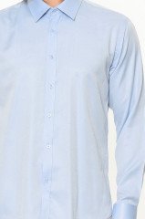Varetta Erkek Buz Mavi Düz Slim Fit Uzun Kollu Gömlek