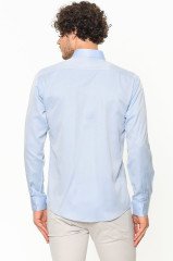 Varetta Erkek Buz Mavi Düz Slim Fit Uzun Kollu Gömlek