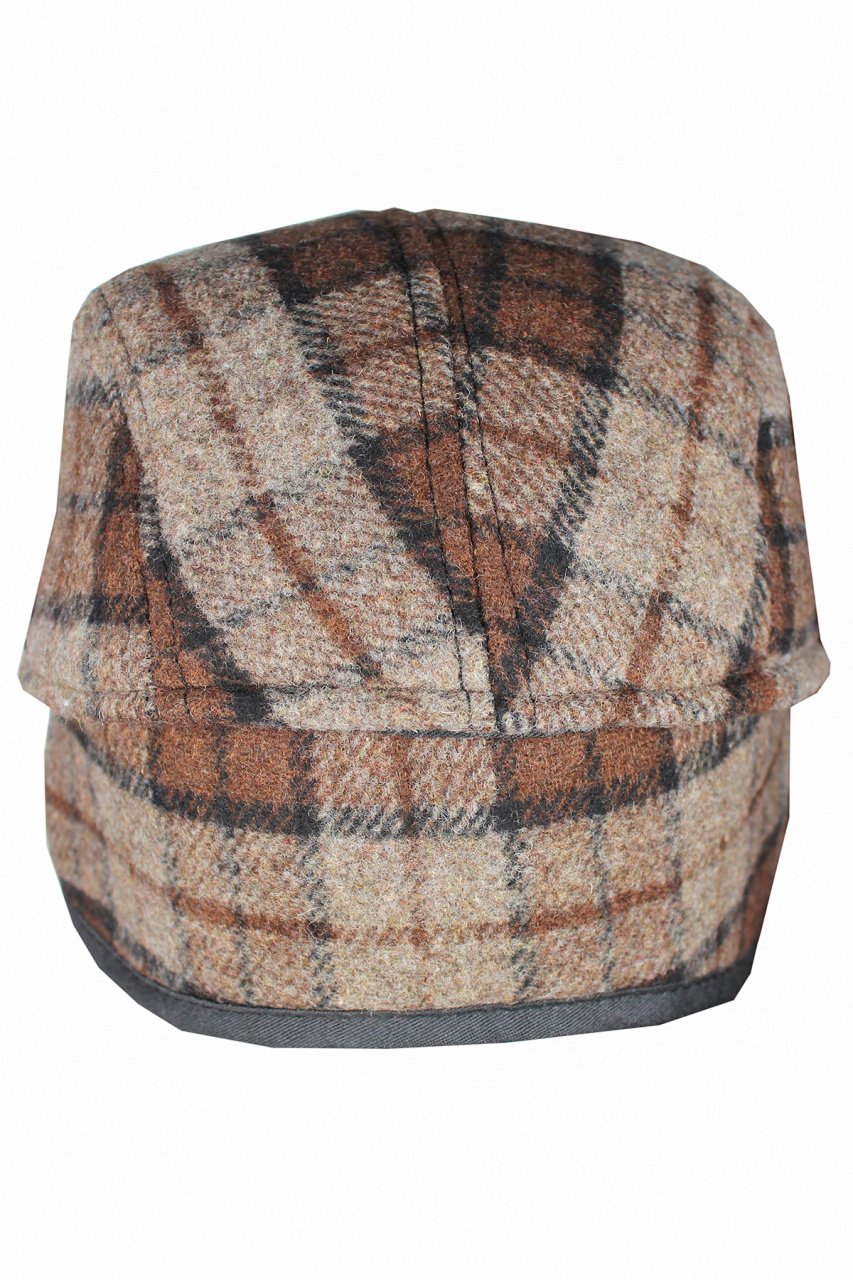 Erkek Kasket  Kaşmir Yünlü Kahverengi Kışlık Kulaklı Şapka