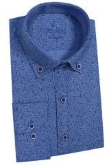 Varetta Erkek Slim Fit Mavi Uzun Kollu Gömlek