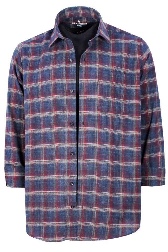 Varetta Erkek Lacivert Kareli Klasik Kesim Kışlık Gömlek