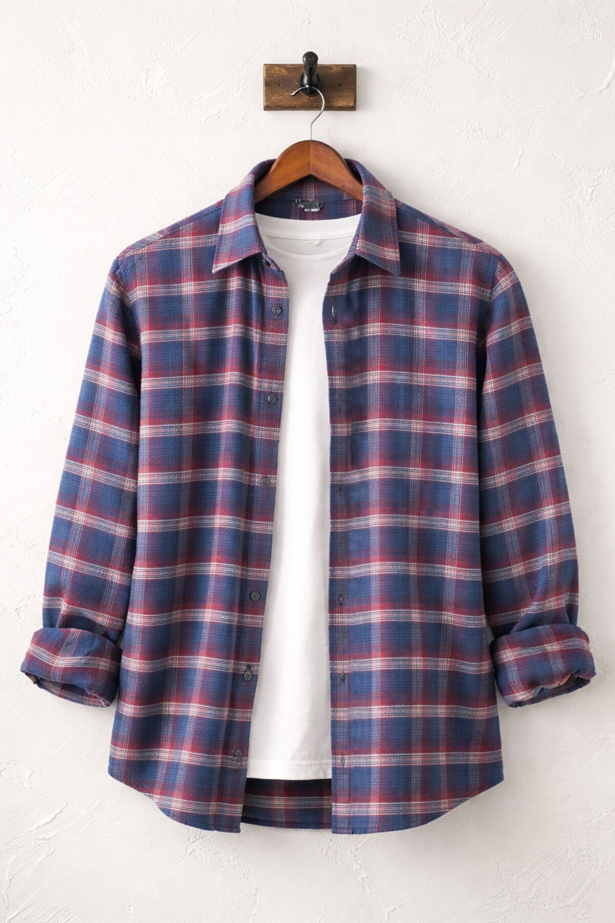 Varetta Erkek Lacivert Kareli Klasik Kesim Kışlık Gömlek