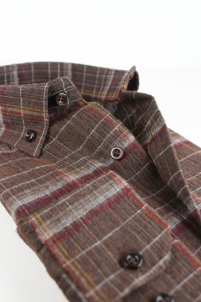 Varetta Erkek Kahverengi Kareli Klasik Kesim Kışlık Gömlek