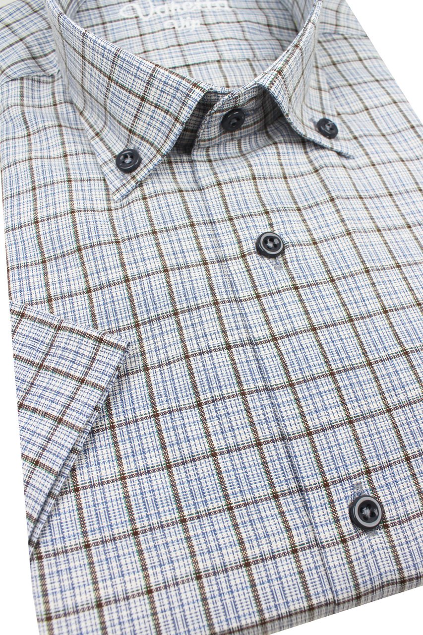 VARETTA Erkek Mavi Kısa Kollu Gömlek