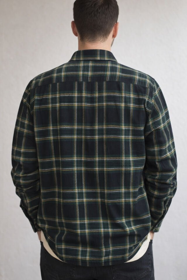  Erkek Yeşil Oduncu Gömlek Cepli Geniş Kesim Kalın Kışlık