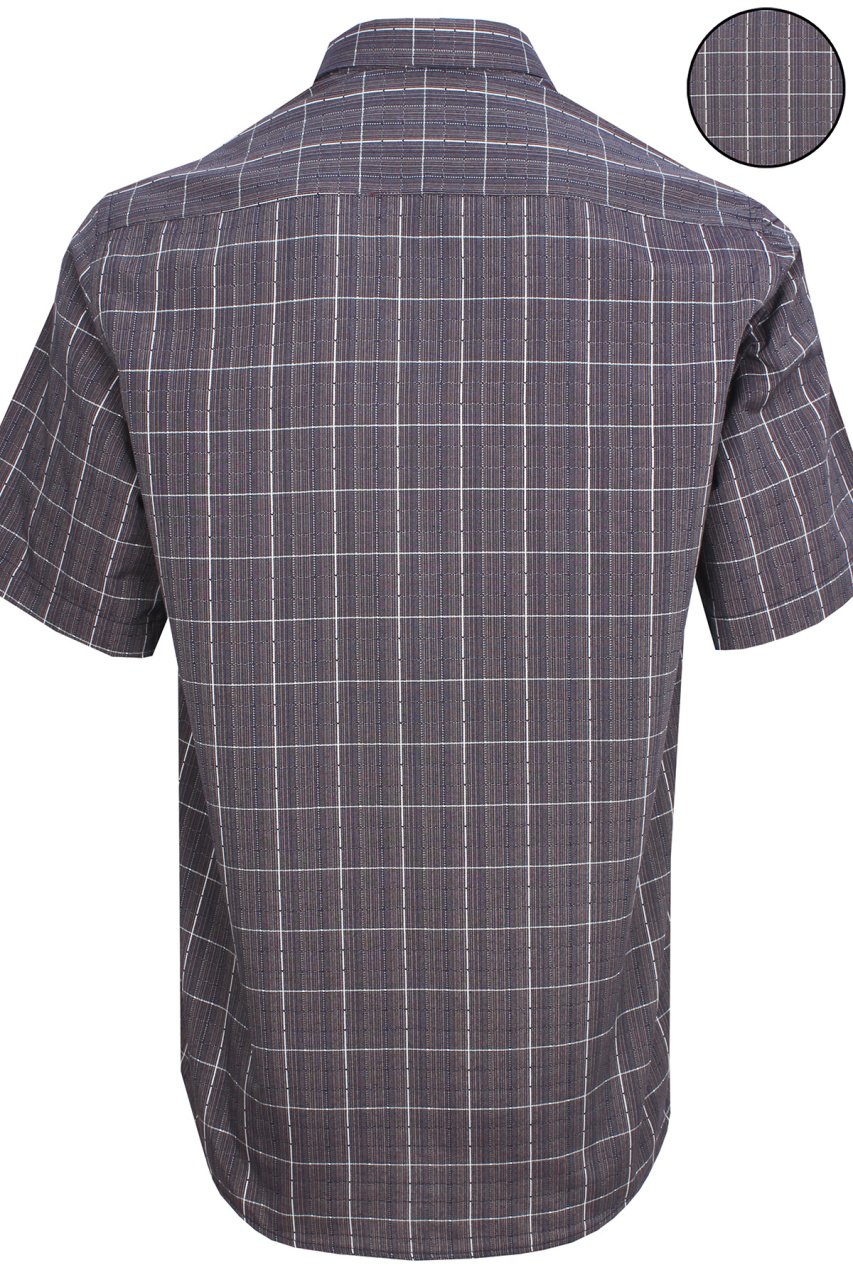 Erkek Mürdüm Kısa Kollu Klasik Kesim Yaka Düğmeli Tek Cepli Gömlek