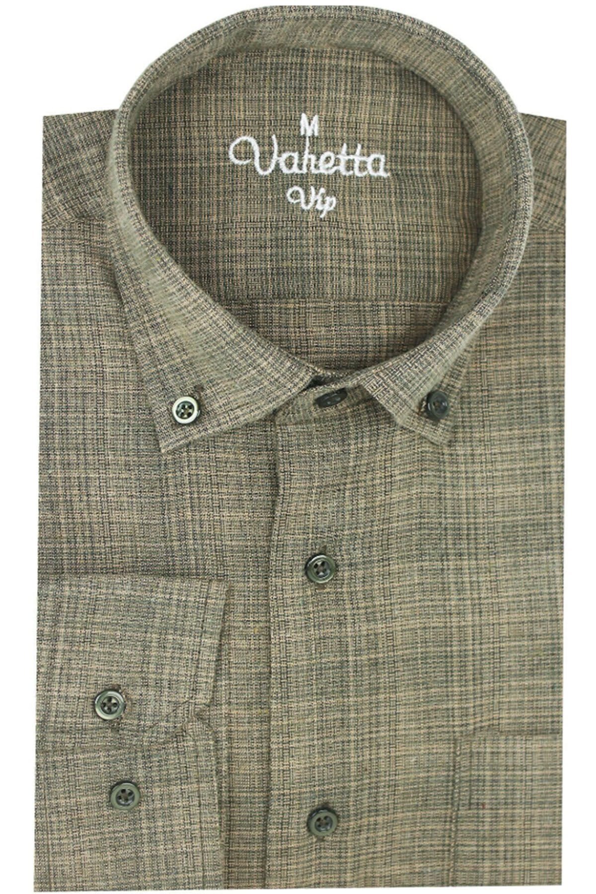 Varetta Erkek Yeşil Kareli Klasik Kesim Kışlık Gömlek