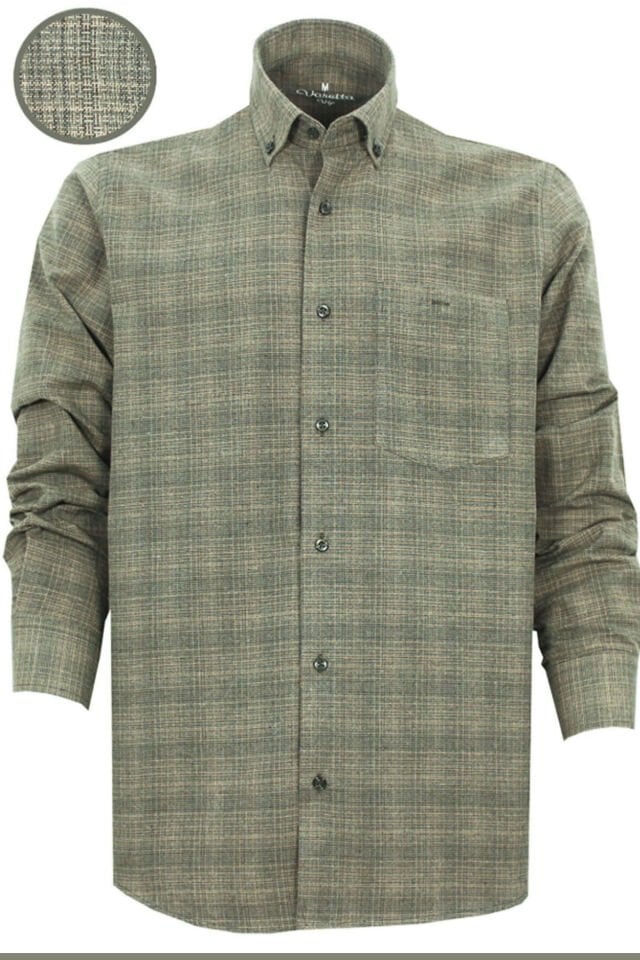 Varetta Erkek Yeşil Kareli Klasik Kesim Kışlık Gömlek
