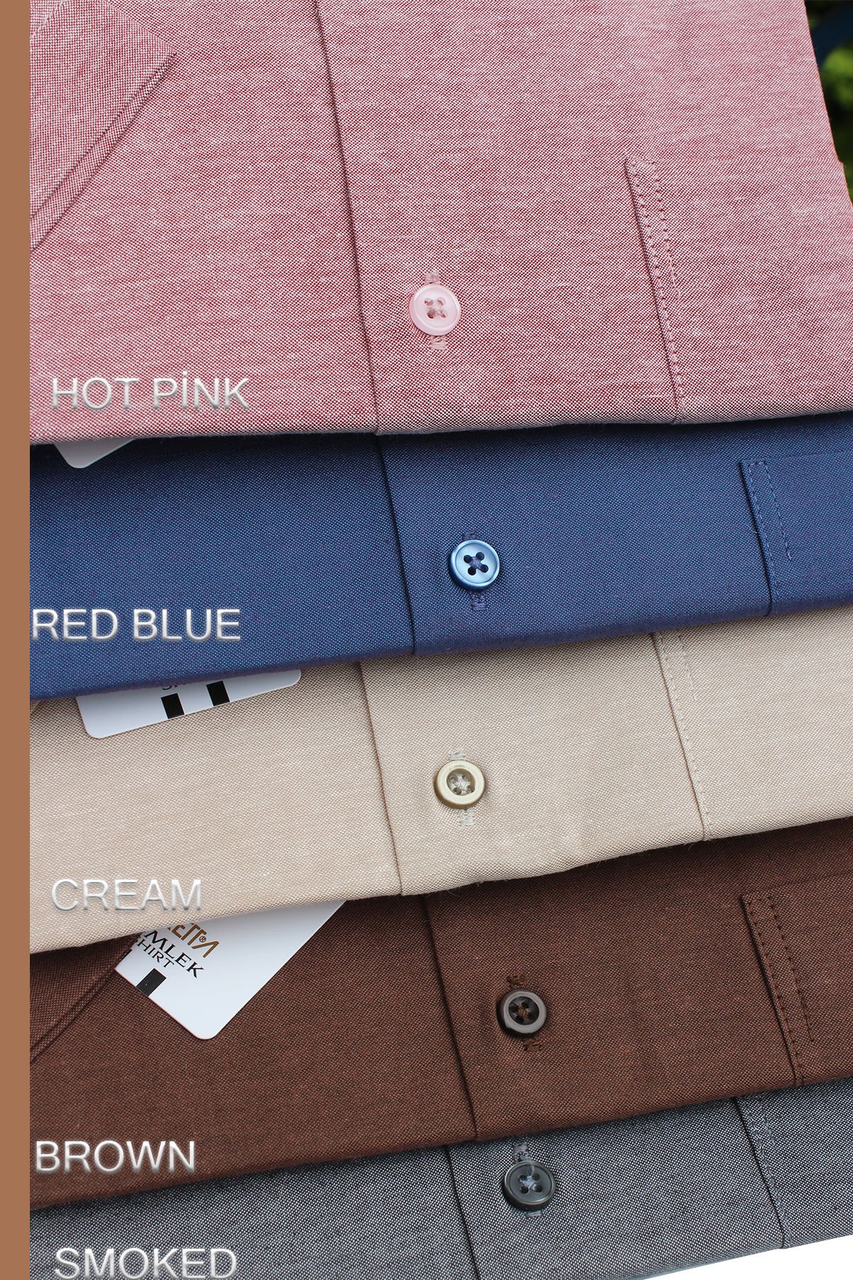 Varetta Erkek Krem Bej Kısa Kollu Geniş Kesim Cepli Pamuklu Gömlek