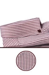 Varetta Erkek Bordo Kareli Klasik Kesim Uzun Kollu Cepli Gömlek