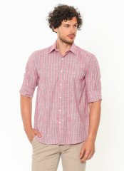 Varetta Erkek Çizgili Geniş Kesim Uzun Kollu Cepli Pamuklu Gömlek