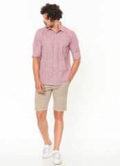 Varetta Erkek Çizgili Geniş Kesim Uzun Kollu Cepli Pamuklu Gömlek