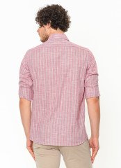 Varetta Erkek Çizgili Geniş Kesim Uzun Kollu Cepli Pamuklu Gömlek