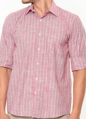 Varetta Erkek Çizgili Geniş Kesim Uzun Kollu Cepli Pamuklu Gömlek