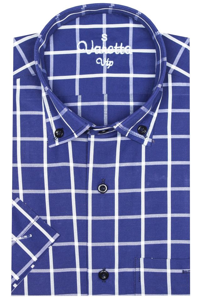 Varetta Erkek Lacivert Kareli Kısa Kollu Gömlek