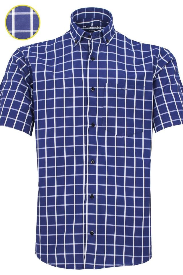Varetta Erkek Lacivert Kareli Kısa Kollu Gömlek