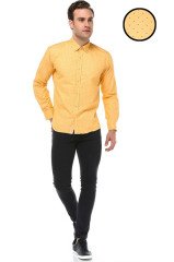 Varetta Erkek Sarı Slim Fit  Uzun Kollu Gömlek