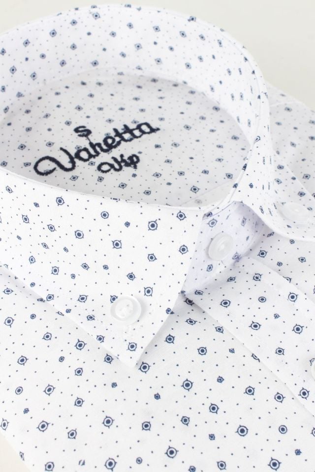 Varetta Erkek Lacivert Cepli Baskılı Kısa Kollu Gömlek