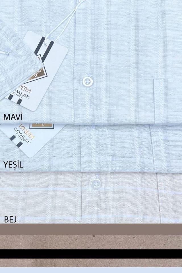 Varetta Erkek Yeşil Kısa Kollu Cepli Geniş Kesim Pamuklu Yazlık Kareli Gömlek