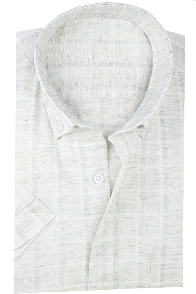 Varetta Erkek Yeşil Kısa Kollu Cepli Geniş Kesim Pamuklu Yazlık Kareli Gömlek