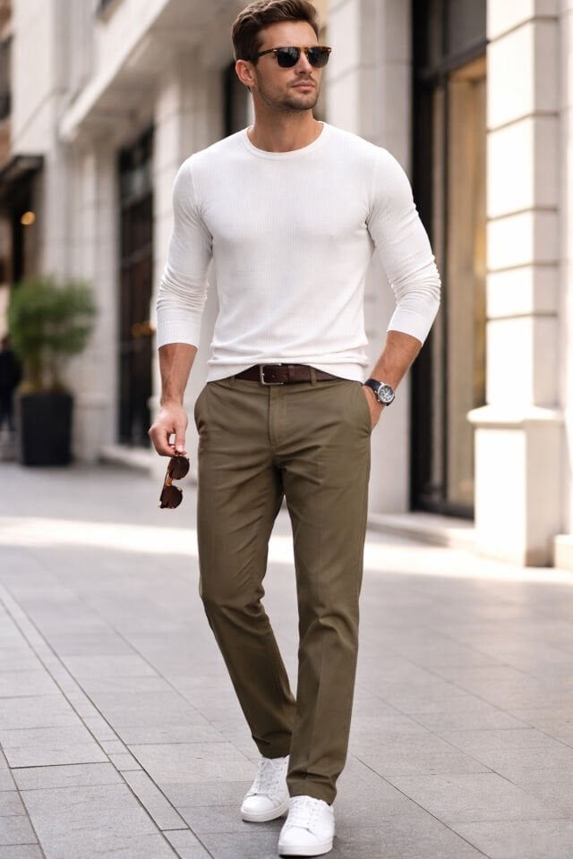 Varetta Erkek Kahverengi Kanvas Pantolon Likralı Regular Cepli