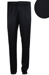 Varetta Erkek Siyah Armürlü Klasik Kesim Pamuklu Keten Pantolon